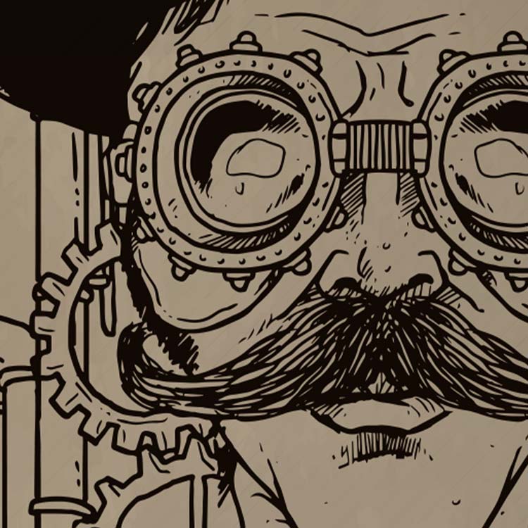 Santa Monica College environmental justice symposium poster with steampunk illustration