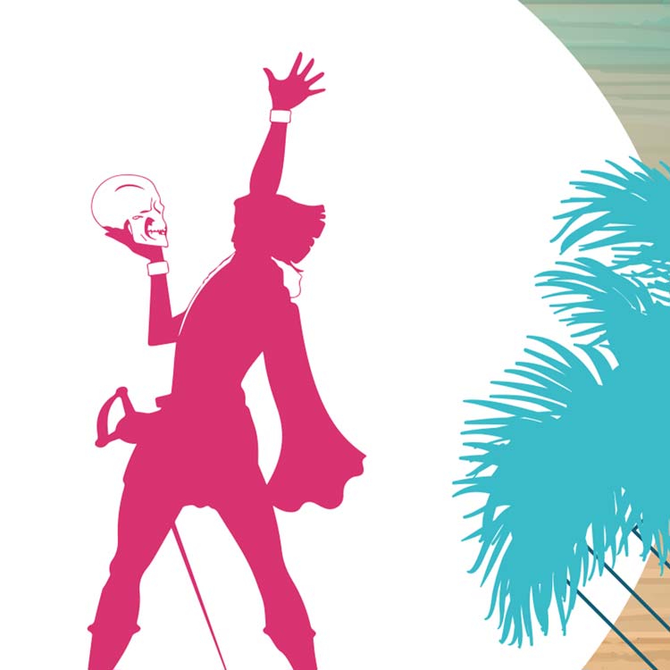 Summer of Shakespeare event poster for Santa Monica College and the Shakespeare Center of Los Angeles